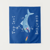 Barracuda vissen hongerig vissen cartoon illustrat wandkleed (Voorkant)