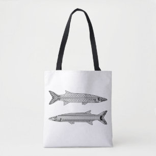 Barracuda Vissen Volwassenen Kleuren Volledig Tas