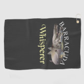 Barracuda Whisperer Donkerkleurige Geviste handdoe Golfhanddoek (Horizontaal)