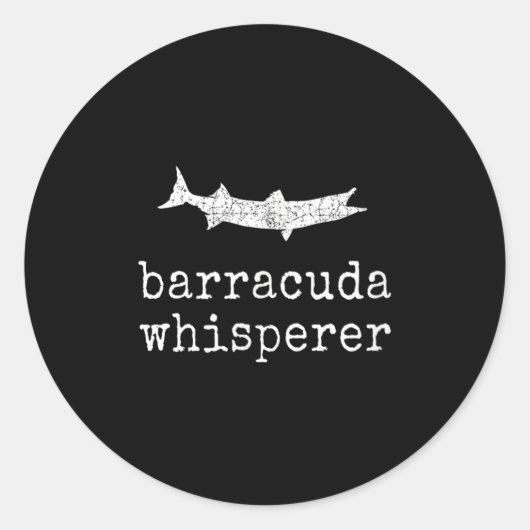 Barracuda Whisperer Funny Barracuda Fishing  Ronde Sticker (Voorkant)