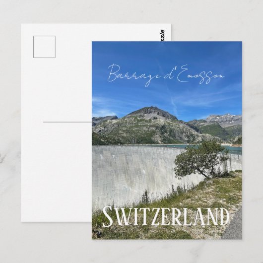 barrage d'Emosson, Zwitserland, dam, bergen Briefkaart (Voorkant / Achterkant)