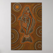 Barramundi Aboriginal Dot Art Poster (Voorkant)