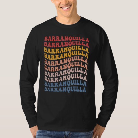Barranquilla City Groovy Retro T-shirt (Voorkant)