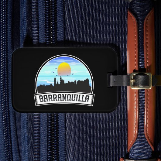 Barranquilla Colombia Skyline Panorama Uitzicht Bagagelabel (Voorkant Insitu 4)