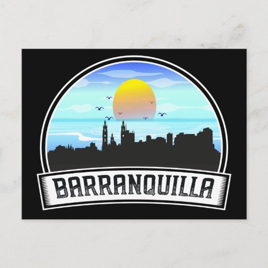 Barranquilla Colombia Skyline Panorama Uitzicht Briefkaart (Voorkant)