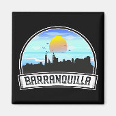 Barranquilla Colombia Skyline Panorama Uitzicht Magneet (Voorkant)