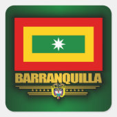 Barranquilla Flag Vierkante Sticker (Voorkant)