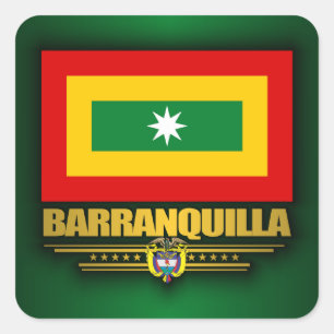 Barranquilla Flag Vierkante Sticker
