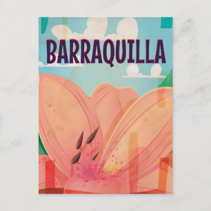 Barraquilla Colombia Vintage Reisposter Briefkaart
