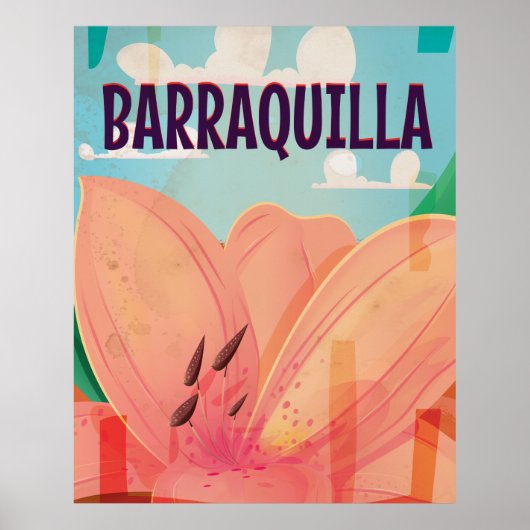 Barraquilla Colombia Vintage Travel Poster (Voorkant)