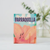 Barraquilla Colombia Vintage Travel Poster Briefkaart (Staand voorkant)
