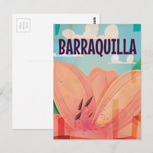 Barraquilla Colombia Vintage Travel Poster Briefkaart (Voorkant / Achterkant)