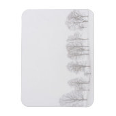 Barre bomen in sneeuw witte wereld rechthoek magne magneet (Verticaal)