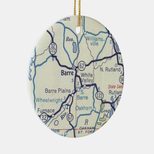 Barre MA Map Keramisch Ornament (Rechts)