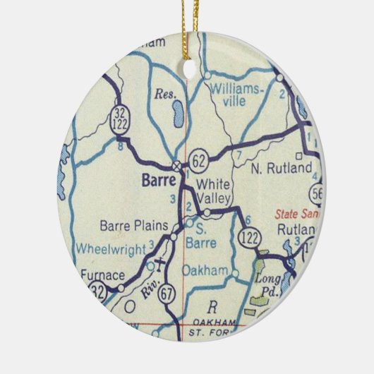 Barre MA  Map Keramisch Ornament (Links)