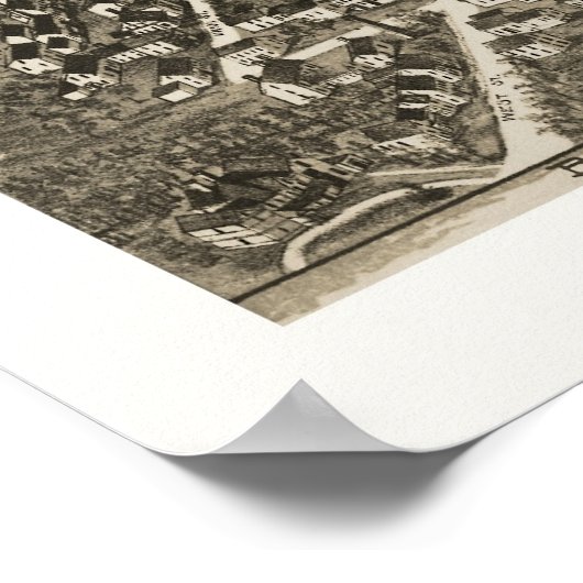 Barre, MA Panoramic Map - 1870 Poster (Hoek)