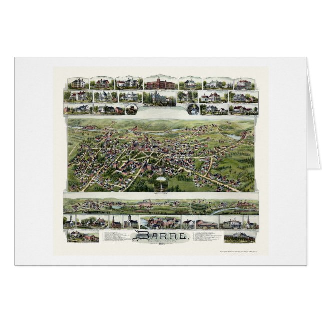 Barre, MA Panoramic Map - 1891 (Voorkant Horizontaal)