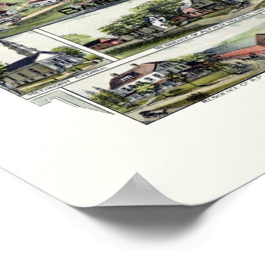 Barre, MA Panoramic Map - 1891 Poster (Hoek)