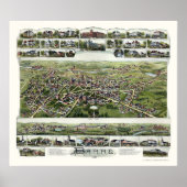 Barre, MA Panoramic Map - 1891 Poster (Voorkant)