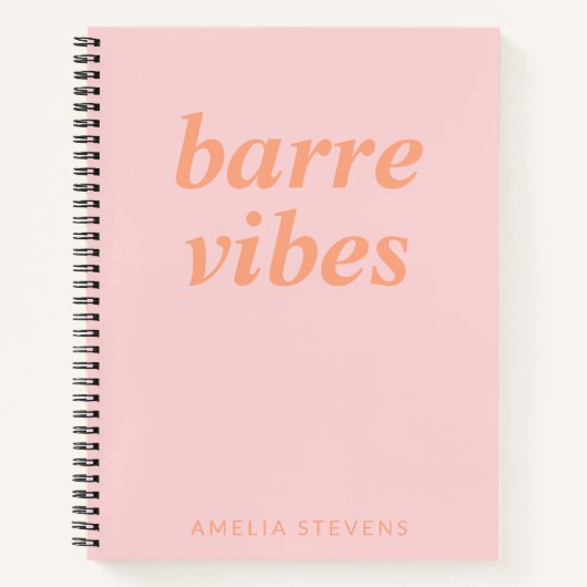 Barre Vibes Pink Oranje Ballet Dancer Persoonlijk Notitieboek (Voorkant)