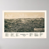 Barre, VT Panorama Map - 1891 Poster (Voorkant)