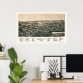 Barre, VT Panorama Map - 1891 Poster (Thuiskantoor)