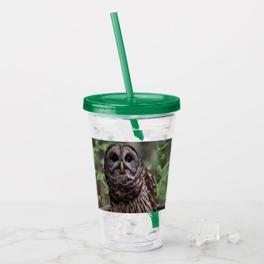 Barred Owl Acryl Drinkbeker (Voorkant ijs)