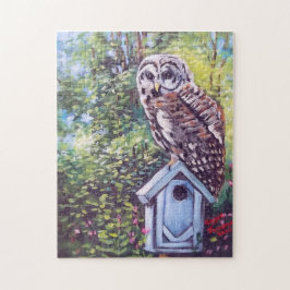 BARRED OWL AND BIRDHOUSE PUZZZLES LEGPUZZEL
