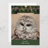 Barred Owl Christmas Kaart (Voorkant / Achterkant)