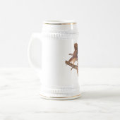 Barred Owl en Happy Squirrel Audubon Art Bierpul (Voorkant links)