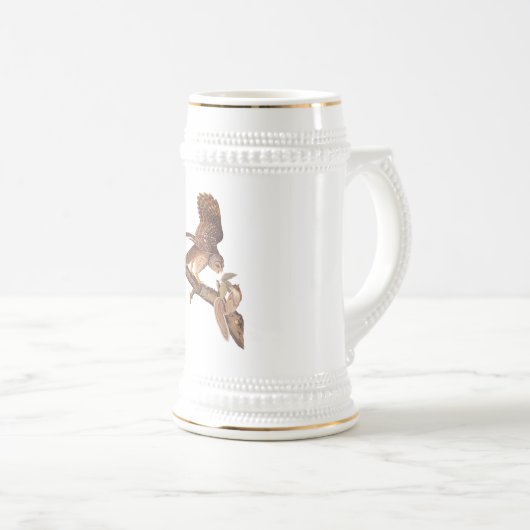 Barred Owl en Happy Squirrel Audubon Art Bierpul (Voorkant rechts)