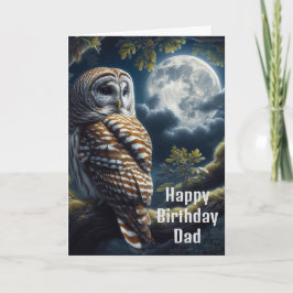 Barred Owl en Moon Dad Verjaardag Kaart