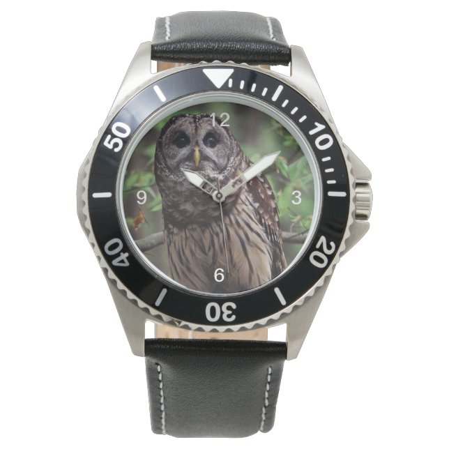 Barred Owl Horloge (Voorkant)