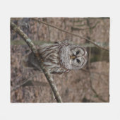 Barred Owl in Forest Afbeelding Fleece Blanket (Voorkant (Horizontaal))
