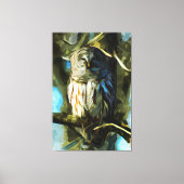 Barred Owl in Tree Abstract Impressionisme Canvas Afdruk (Voorkant)