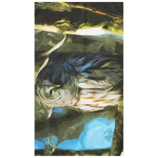 Barred Owl in Tree Abstract Impressionisme Tafelkleed (Voorkant)