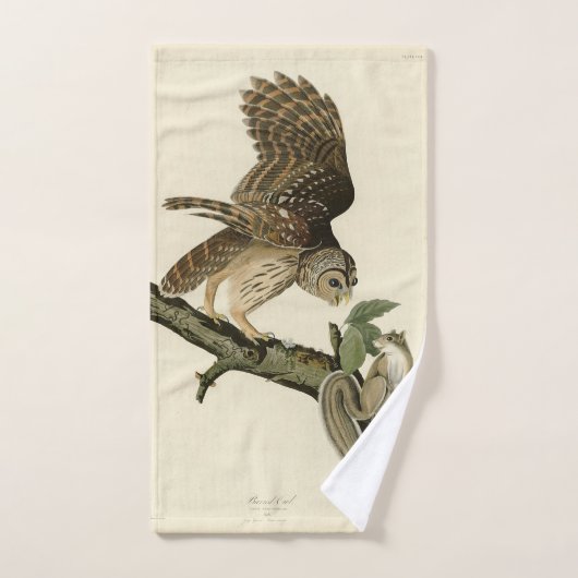 Barred Owl, John James Audubon's Birds of America Bad Handdoek (Handdoek)
