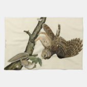 Barred Owl, John James Audubon's Birds of America Theedoek (Horizontaal)