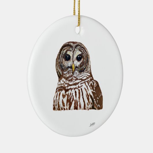 Barred Owl Keramisch Ornament (Rechts)