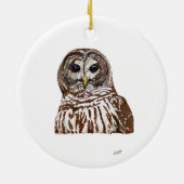 Barred Owl Keramisch Ornament (Achterkant)