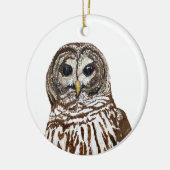 Barred Owl Kerstmis 2022 Keramisch Ornament (Links)