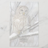 Barred Owl met lichte sneeuwval Briefpapier (Voorkant)