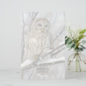 Barred Owl met lichte sneeuwval Briefpapier (Staand voorkant)