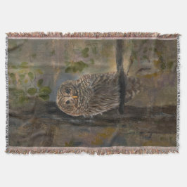 Barred Owl Painting 14 x 28 Deken