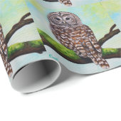 Barred Owl Painting Cadeaupapier (Rol Hoek)