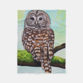 Barred Owl Painting Fleece Deken (Voorkant)