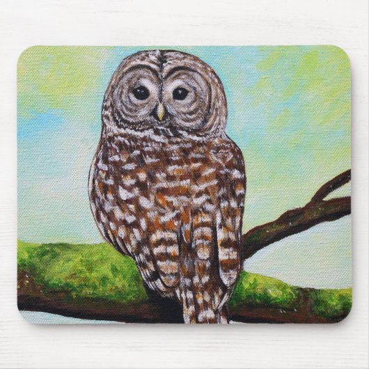 Barred Owl Painting Muismat (Voorkant)