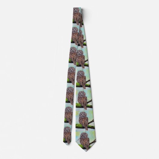 Barred Owl Painting Stropdas (Achterkant)