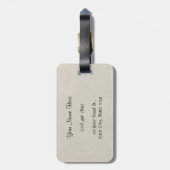 Barred Owl Pastel Digital Oilschilderij Bagagelabel (Achterkant verticaal)