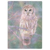Barred Owl Pastel Digital Oilschilderij Klembord (Achterkant)